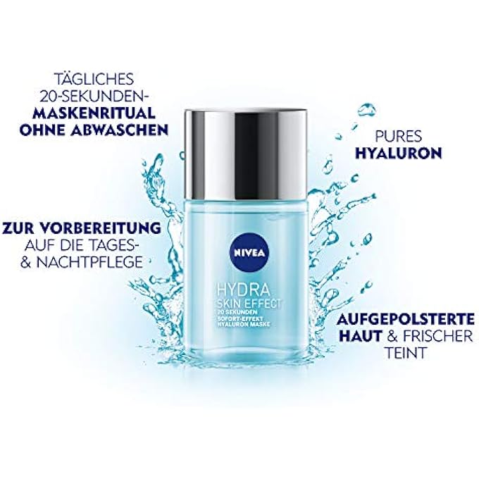 Nivea HYDRA SKIN EFFECT 20 SECONDS, INSTANT EFFECT HYALURONIC MASK, 100 ML, FACE MASK TO PREPARE FOR DAY AND NIGHT CREAM, MASK WITH PURE HYALURONIC [HA],100 ML (PACK OF 1) - Image 2